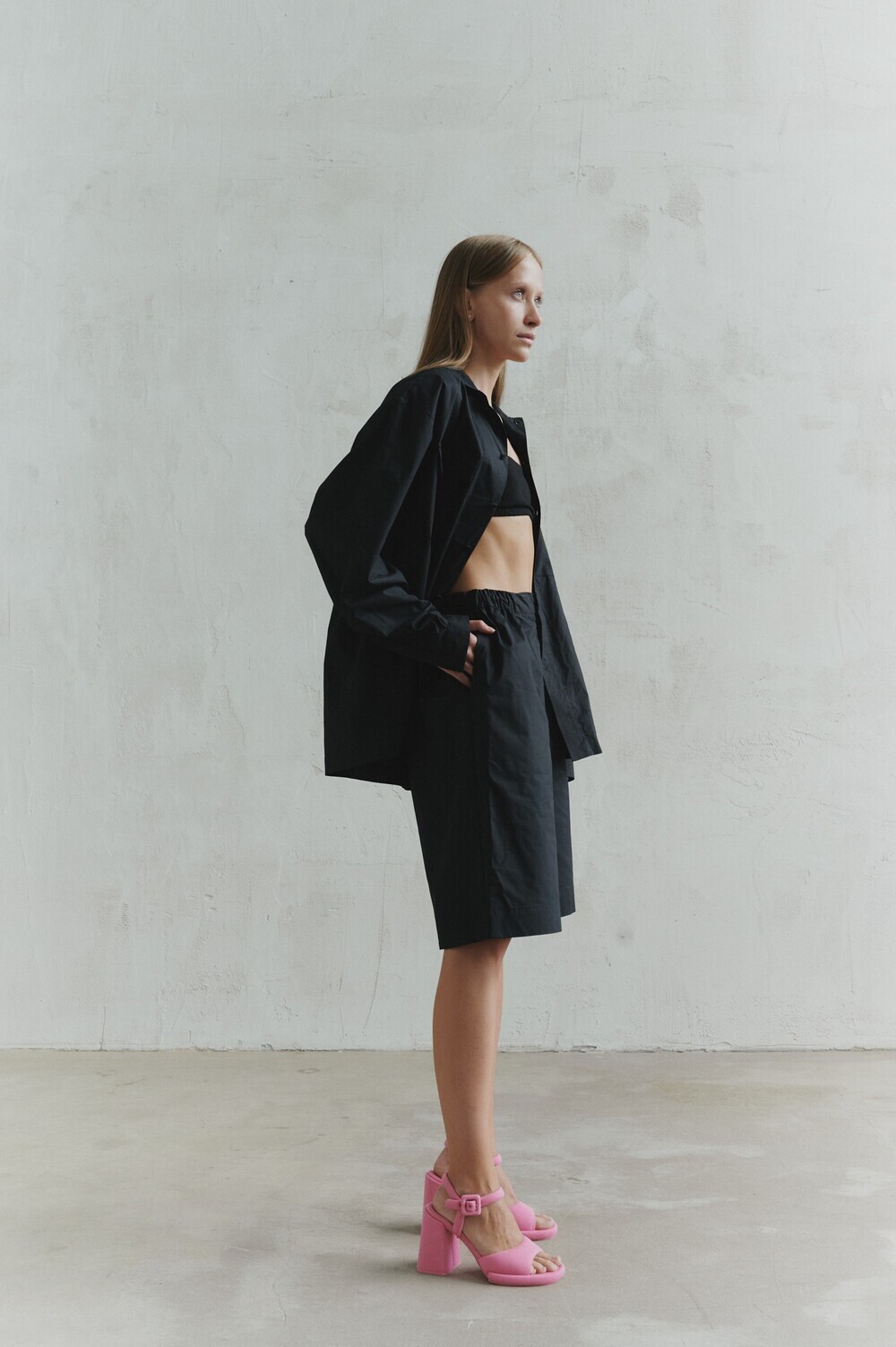 Unisex black shorts